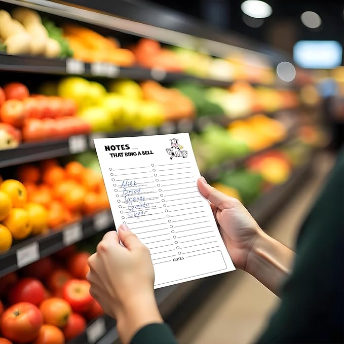 2 Pack Grocery List Magnet Pad for Fridge with Pen Holder, Total 120 Sheets Magnetic Note Pad for Fridge Full Back Magnet Shopping List, To Do List, Memo Notepads, 4.5x7.5"(Funny Animal)