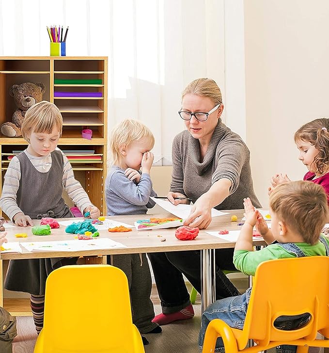 AdirOffice Wooden Adjustable organizerserature Organizer, 12 Compartment Office Mailbox, or Classroom Literature Organizer, Medium Oak