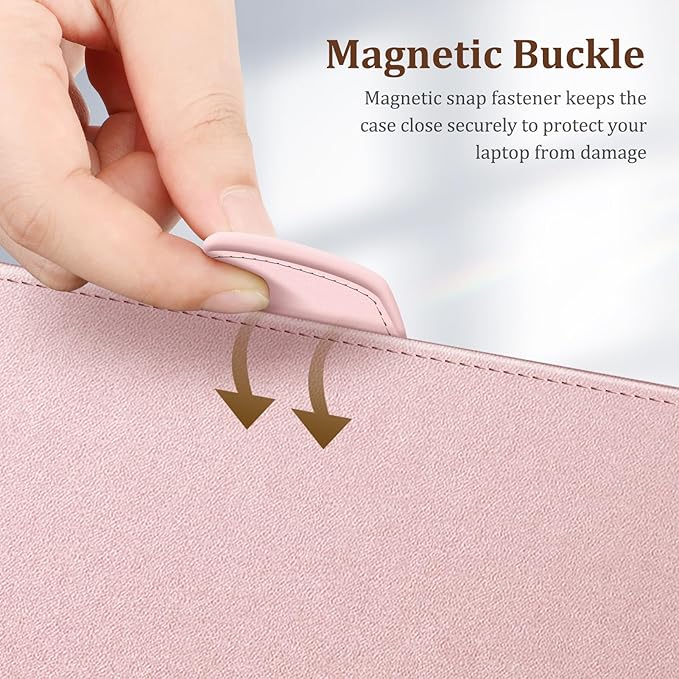 Fintie Sleeve Case for 12.4 Inch Microsoft Surface Laptop Go 3/2/1 (Model: 2013/1943), Premium PU Leather Protective Folio Book Cover with Large Pocket (Rose Gold)