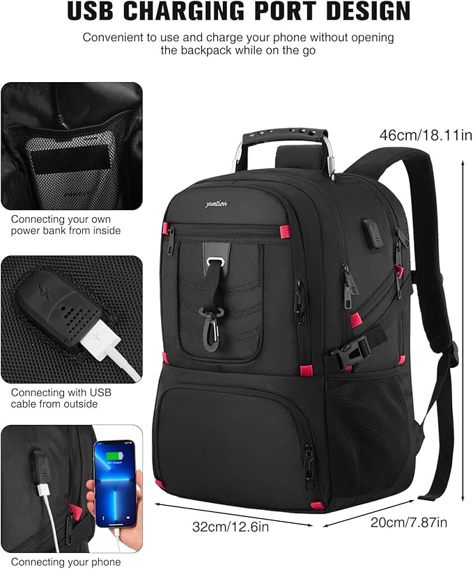 YAMTION 17.3 Inch Laptop Insulated Backpacks with Cooler Compartment,Men Work Cooler Backpack Insulated Lunch Bag for Teens Boys with Charging Port for Gym College Travel