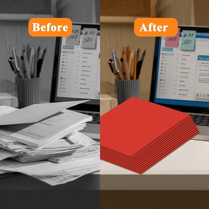 50pcs Red Folders with Two-Pockets Fit Letter Size Paper,Paper File Designed for Office,Home and Classroom Use