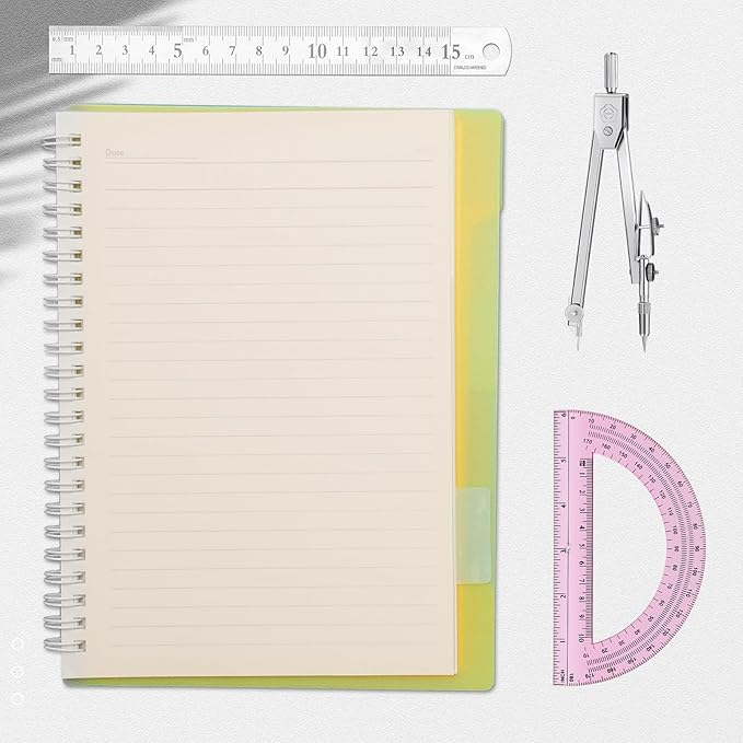 EBOOT Student Geometry Math Set, Drawing Compass and 6 Inch Swing Arm Protractor 180 Degree Math Protractor (Pink)