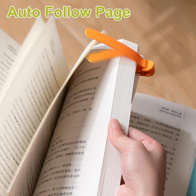 Automatic Bookmark, Silicone Smart Book Marks for Reading Women, Men, Kids, Book Markers Clip Reading Accessories Gifts for Book Lovers (1 Green+1 Pink+1 Orange)