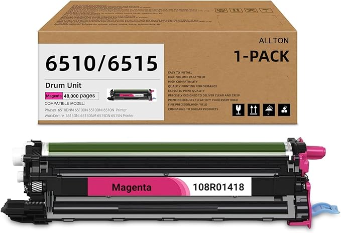 6510 6515 Drum Unit 108R01418 Drum Unit Magenta Replacement for Xerox 6510DNM 6510DN 6510DNI 6510N WorkCentre 6515DNI 6515DNM 6515DN 6515N Printer(1 Pack)