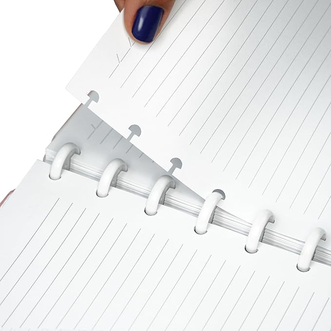 Discbound Notebook Rulled Refills Paper - 7.87" x 10.82" Paper for Custom Discbound Notebook, Planner or Daily Use – 90 GSM Custom Note-Taking System Discbound Inserts – 100 Sheets