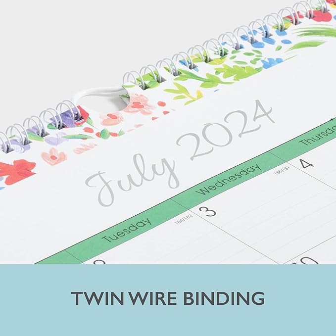 Blue Sky 2024-2025 Academic Year Monthly Wall Calendar, 15' x 12', Wirebound, Ditsy Dapple Light (148669-A25)