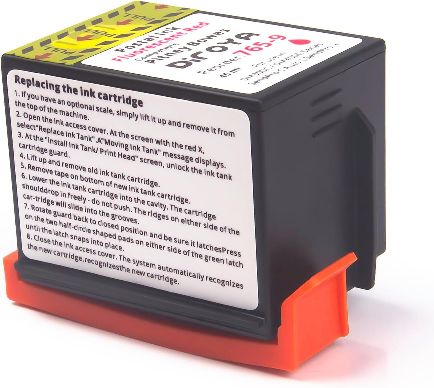 765-9 Ink Cartridge High Yield Replacement for Compatible Pitney Bowes SendPro C Auto DM300c DM400c DM450c DM475c and G900 Postage Meter Red Ink Fluorescent