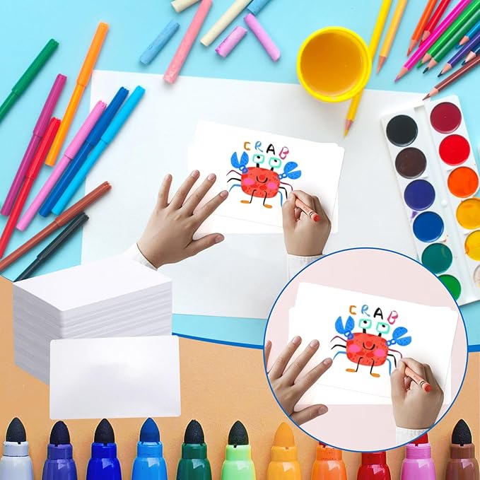 120 Pcs Dry Erase Index Cards Notecards Blank Reusable Flash Cards Sheets Game Cards Study Business Note Cards for School Office Housework Taking To Do List (White, 4×6 Inch)