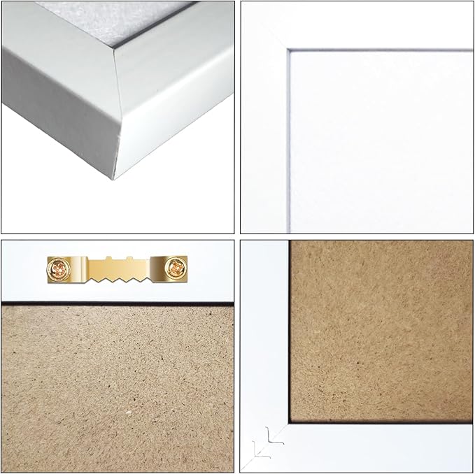 White Cork Board Bulletin Board, Pin Board Wood Framed Display with Felt, Cork Boards for Walls, Jewelry, Notes, Photos, Home, Kitchen, Office, School, 15"x11", Wood Framed(White) & Felt(White)