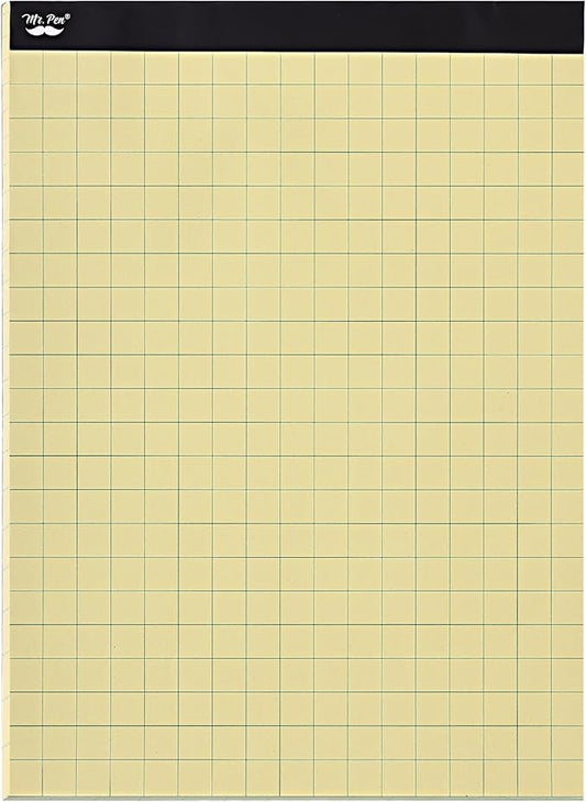 Mr. Pen- Graph Paper, 2x2 (2 Squares per inch), 8.5"x11", 55 Sheets, Yellow, Grid Paper, Graphing Paper, Math Graph Paper Pad, Grid Paper Pad, 1/2 Inch Graph Paper, Square Paper, Math Paper