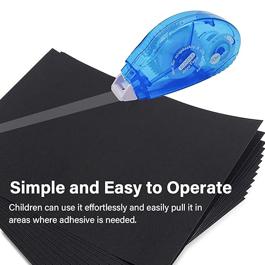 Glue Runner Permanent, Double Sided Adhesive Scrapbook Runner Tape Roller, 0.3-inch by 360-Inch, Permanent Adhesive Dots Roller Applicator - 10 Packs Blue and White