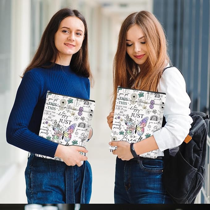 Inspirational Gifts for Women Sister Book Sleeve Book Cover Motivational Butterfly Gifts Affirmations Bookish Book Lovers Gifts Book Protector with Zipper & Front Pocket Graduation Christmas Birthday