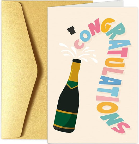 Champagne Congratulations Card, Congrats Engagement Card, Bridal Shower Card, Wedding Card, Baby Shower Card