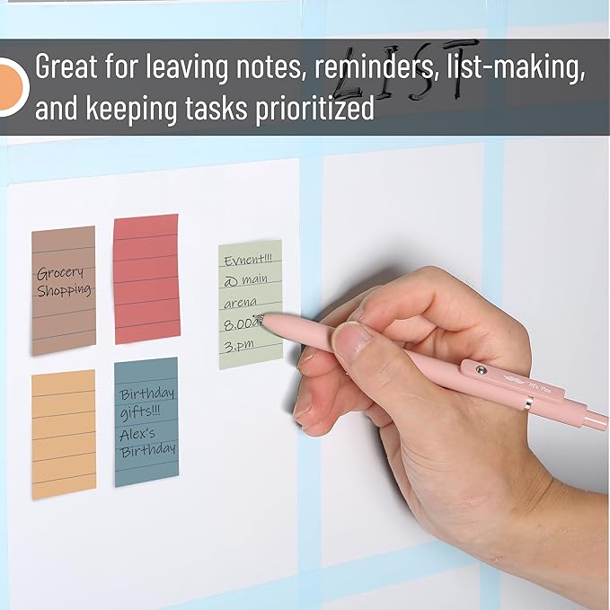 Mr. Pen- Lined Sticky Notes, 1.5"x 2", 6 Pads, 60 Sheets/Pad, Vintage Colors, Small Sticky Notes with Lines, Sticky Note Pads, Sticky Pads, Mini Sticky Notes Lined, Mr Pen Sticky Notes Small