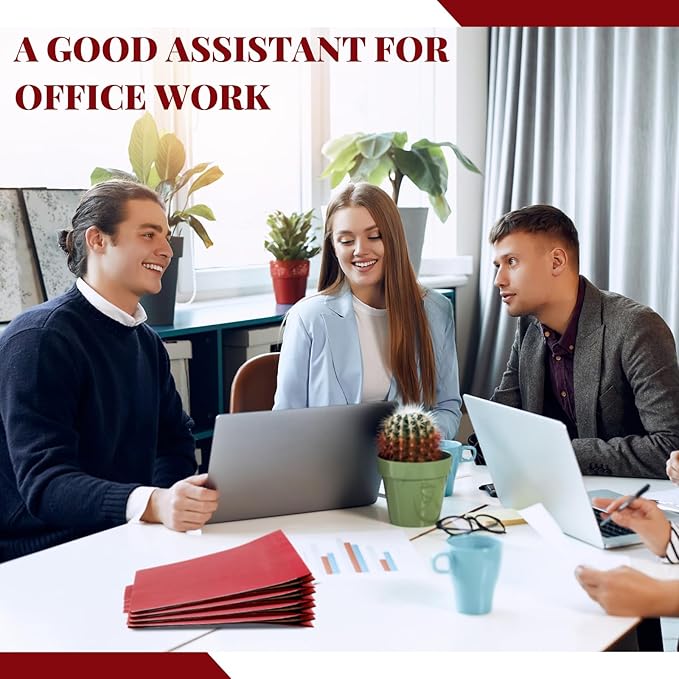 48 Pcs Classification Folders Bulk 2 Dividers File Folder with Fastener 2 Prongs Letter Size Pressboard Filefolders with 3.5 Inch Expansion for Organize Office Medical Document (Dark Red)