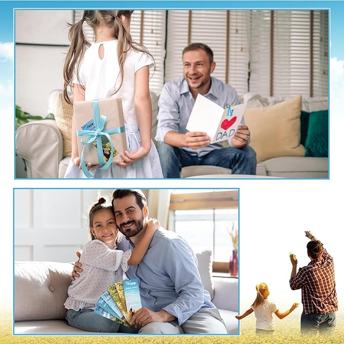 60 Pcs Religious Father's Day Bookmark Malachi 4: 6 Bookmarks VBS Exchange Gifts for Kids Adult Church School Classroom Prizes Party Favors