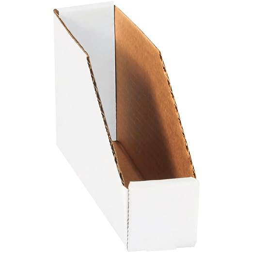 Partners Brand PBINBIN29 Open Top Bin Boxes, 2" x 9" x 4 1/2", Oyster White (Pack of 25)