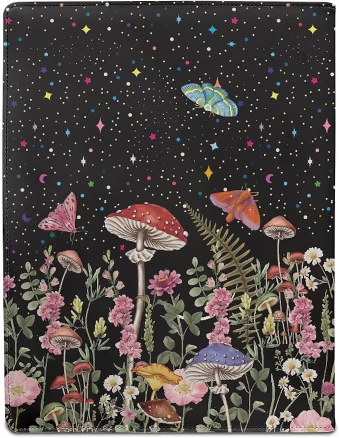 Cozeyat Mushroom Moth Clipboard Folder Portfolio, A4 Leather Padfolio Clipboard, Business Portfolio Clipboard Folder Professional Portfolio for Interview Resume Office Conference