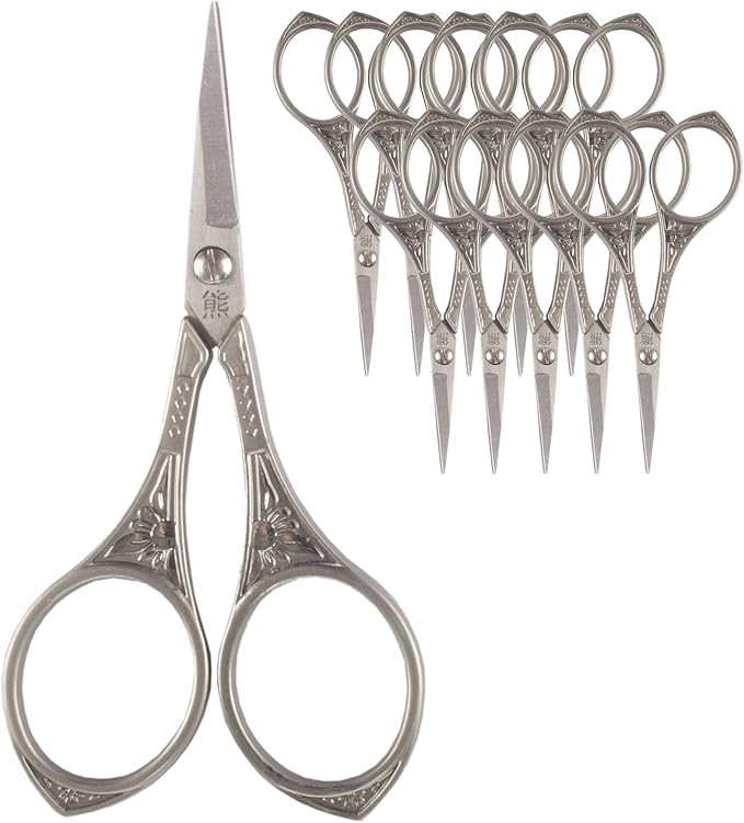 JubileeYarn Sun Motif Embroidery Craft Scissors - Bronze - 10 Scissors