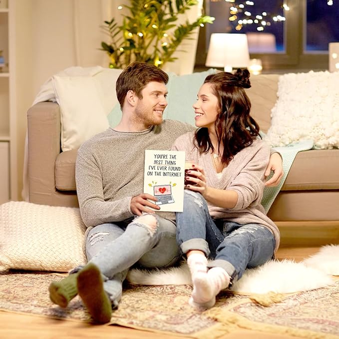 Funny Valentines Day Card for Husband,Boyfriend,men,Him,Internet Dating Birthday Card Gift, Happy Anniversary Decorations