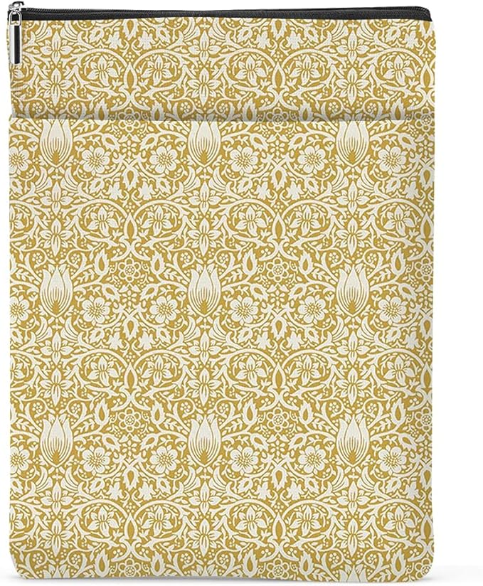 Retro Floral Book Sleeve Book Cover Classic Flower Book Protector with Zipper Christmas Birthday Book Club Gifts Book Accessories for Women Bestie Cousin Librarian Girls Bookish Book Lovers Gifts