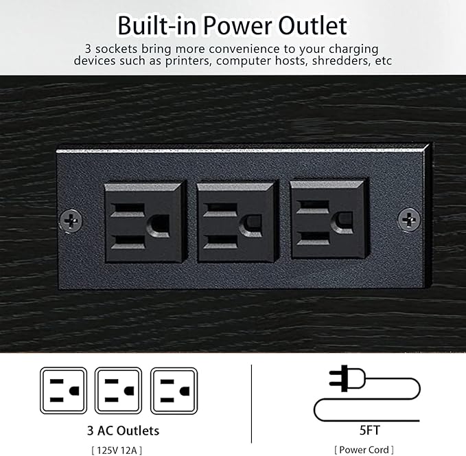 Natwind 3 Tier Printer Stand,Printer Table with Adjustable Storage Shelf, Rolling Printer Cart with Wheels for Home Office Organization,Multifunctional Shelves for Heat Press,3D Printer (Black)