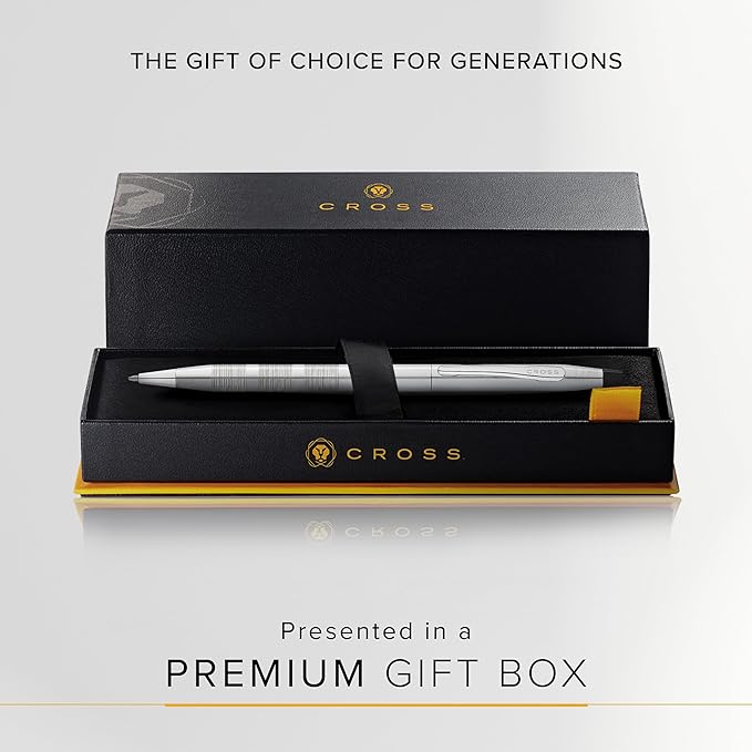 Cross Classic Century Refillable Ballpoint Pen, Medium Ballpen, Includes Premium Gift Box - Satin Chrome