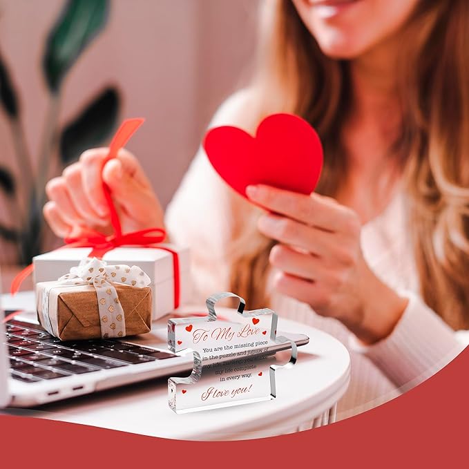 I Love You Gifts for Her, Him - To My Love Acrylic Block Puzzle Paperweights 4.1 x 3.5 inch - I Love You Gifts for Men, Women - Birthday, Anniversary, Valentine's Gift for Husband, Wife, Boyfriend