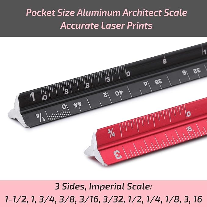 Mr. Pen- 6 Inch, 2 Pack, Pocket Size Ruler, Small Architectural Scale
