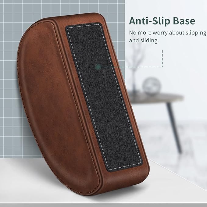 Remote Control Holder with 5 Compartments, KENOBEE Anti-slip Desktop Caddy Storage Organizer for Remote Controllers, Office Supplies, Makeup Brush, Media Accessories, Brown