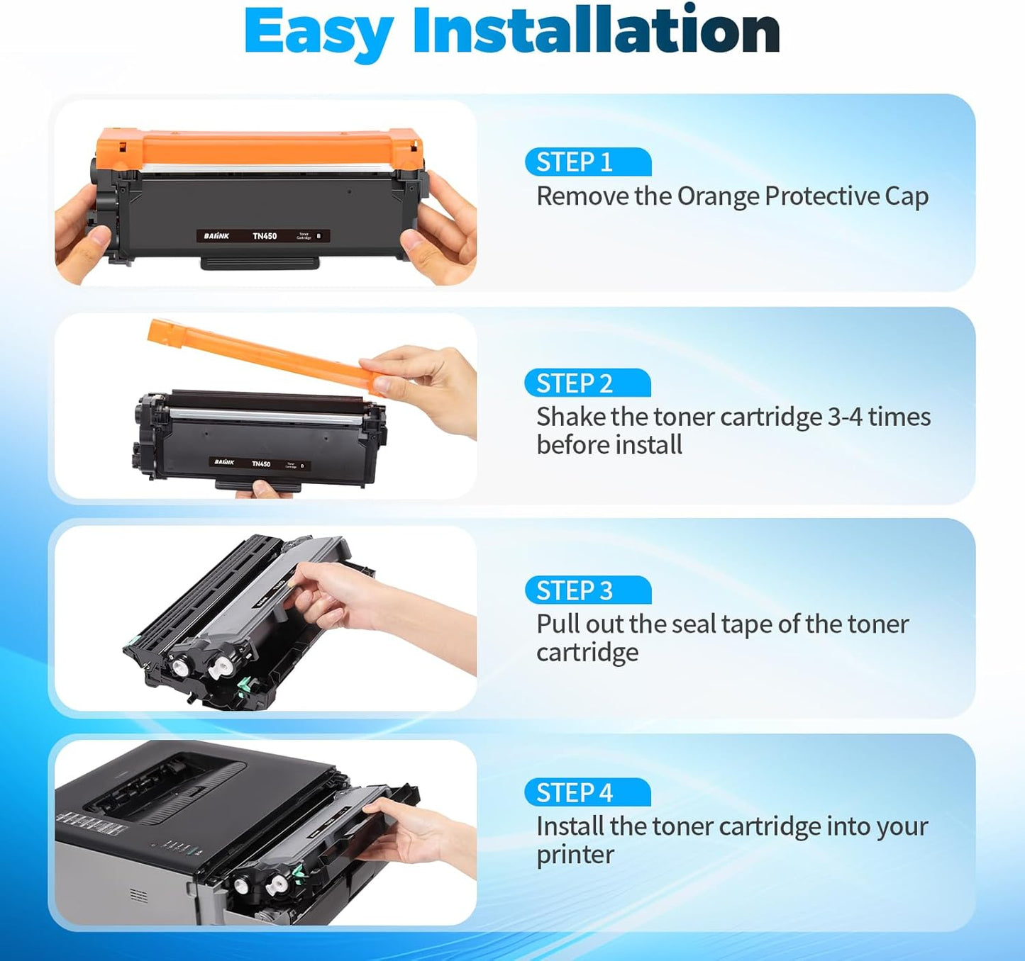 Compatible TN450 TN420 Toner Cartridge Replacement for Brother TN450 TN-450 TN420 TN-420 Compatible with HL-2270DW HL-2280DW HL-2230 MFC-7360N MFC-7860DW DCP-7065DN Intellifax 2840 2940 Printer