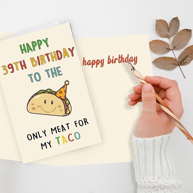 Funny 39th Birthday Gifts for Men Man, Unique 39 Years Old Birthday Decorations Gifts for Husband Boyfriend, Happy 39th Bday Card for Him, Taco 39 Mens Bday Ideas from Wife Girlfriend