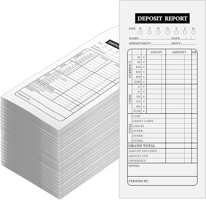 Qilery 1000 Pieces Cash Drop Envelopes Bulk Cashier Deposit Envelopes Budgeting Planning 4 1/8'' x 9 1/2'' Bank Envelopes for Cash, Small Business, Retailers Restaurants Kraft (White)