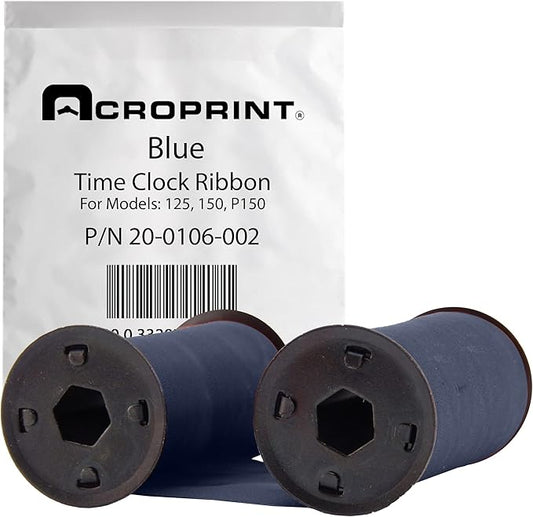Acroprint 20-0106-002 Standard 125/150 Blue Ribbon For Model 125 and Model 150 Time Clocks