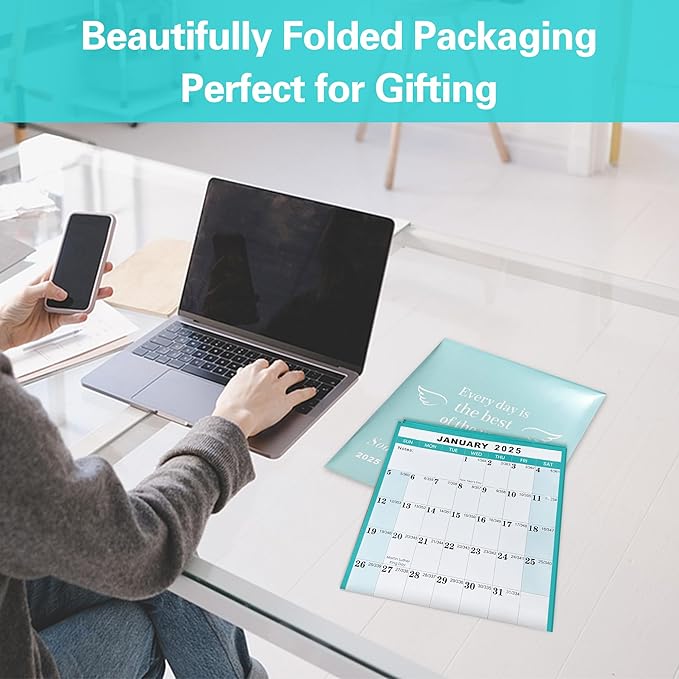 32" x 48" 2025 Wall Calendar, Folded Wet & Dry Erase Wall Calendar 12 Month, Annual Yearly Planner Yearly Laminated Calendar 2025 Horizontal/Vertical, with Julian Dates