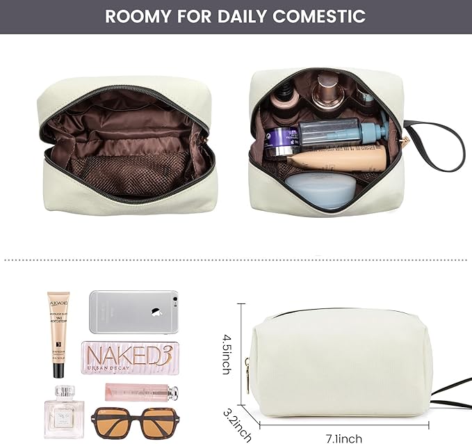 T's Luxury Laptop Tote Bag For Women 15.6 Inch Canvas Bag With Vegan Leather Trim Briefcase Computer Bag With Clutch Purse For Office Business,Travel, Beige and Black.