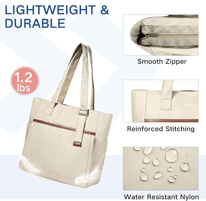 Chase Chic Laptop Bag for Women, Trendy Work Tote Bag Ladies 15.6 inch Computer Bag Fashion Business Handbag for Travel