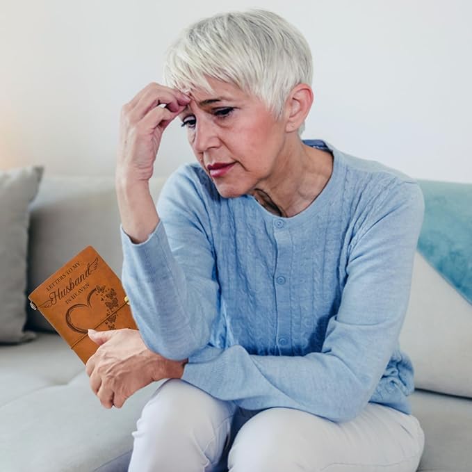 Vetbuosa Memorial Gifts for Loss of Husband-Leather Journal, Sympathy Gifts for Loss of Husband,In Memory of Husband,Bereavement Gifts for Loss of Husband,Remembrance/Funeral/Condolence Gifts for Loss