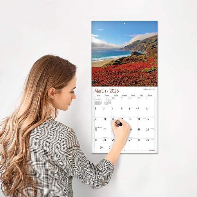 RED EMBER Untamed & Beautiful Coastlines 2025 Wall Calendar 12 Month | 12" x 24" Open | Thick & Sturdy Paper | Giftable | Calendar 2025