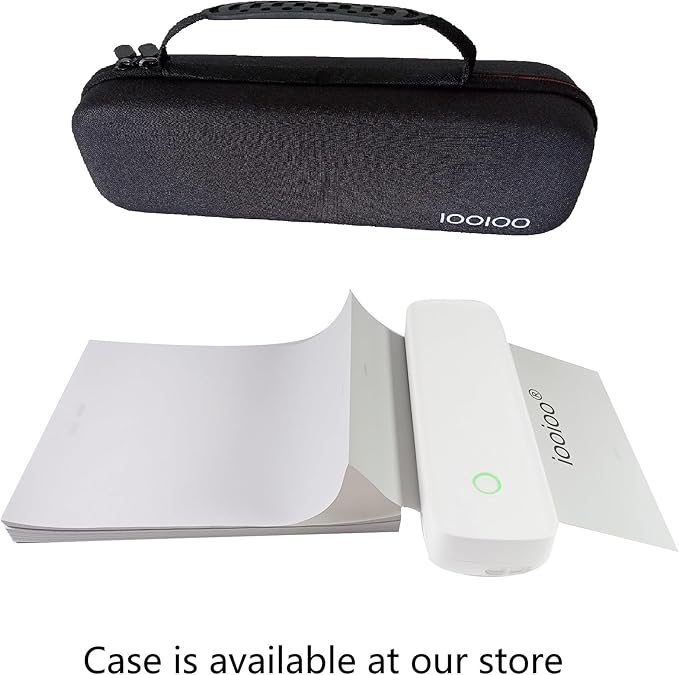 IOOIOO A80 Portable Printer no Ink Inkless Bluetooth Wireless Compact Small for 8.5x11 Letter Size Thermal Paper(impresora portátil),for iPhone Android Mobile Phone Laptop PC,Home Office Travel-White