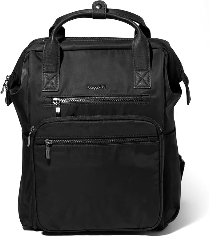 Baggallini Chelsea Laptop Backpack, Black Twill