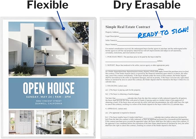 Dunwell Clear Plastic File Folder Sleeves, 12 Pack, 8.5x11 Letter Size, Acid-Free Poly Plastic