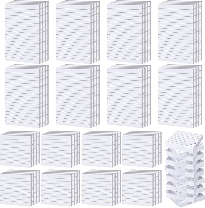 Yexiya 64 Pcs Lined Sticky Notes Self Stick Notes with Lines Bright Assorted Colors Sticky Pad for Home Office Products Post Memos, 1920 Sheets(3 x 3 Inch, 4 x 6 Inch,Mixed Color)