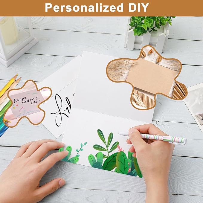 White Blank Greeting Cards with Envelopes 5 x 7 Heavyweight Folded White Cardstock and A7 Envelopes Printable Self Seal 20 Packs for Wedding Invitations, Birthday, Thank You Cards, Mailing