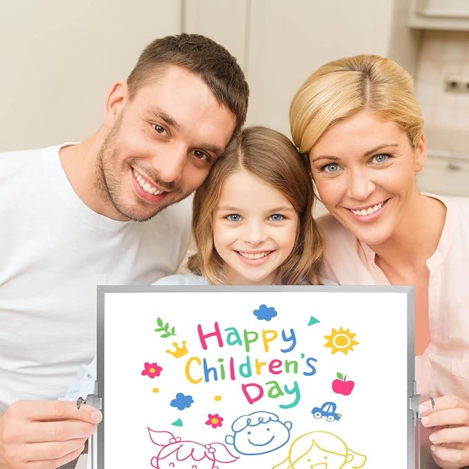 OWill Dry Erase White Board, 8” X 12” Small Whiteboard with Stand, Mini Whiteboard A4 Magnetic Desktop Board & Portable Double-Sided White Board Easel for Kids Drawing in School & Home