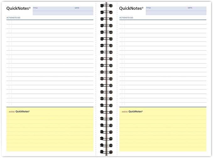 Cambridge Notebook, Business Notebook, 4-7/8" x 8", 80 Sheets, Legal Ruled, QuickNotes Notebook, Flexible Cover, Wirebound, Gray (06096)