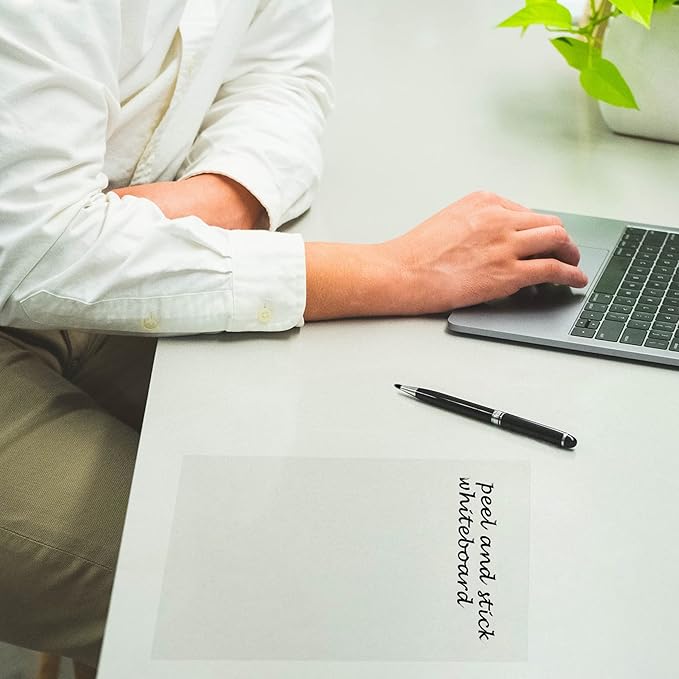 Clear Dry Erase Board Paper-Whiteboard for Fridge-Clear Contact Paper Sheets for Wall-Adhesive Dry Erase Board Sticker for Desk/Refrigerator/Office/Classroom/Wallpaper(5.82''X8.27''X6 Pcs)