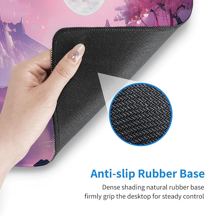 Gaming Mouse Pad Desk Pad,Extended Big Mouse Pad,31.5x11.8 Inch Long Computer Keyboard Mouse Mat Mousepad with 3mm Non-Slip Base and Stitched Edge for Gaming and Office… (Pink Canyon)