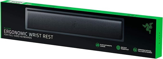 Razer Ergonomic Wrist Rest for Full-Sized Keyboards: Anti-Slip Rubber Base - Angled Incline - Classic Black