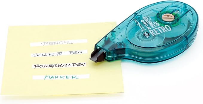 Tombow 68723 MONO Original Correction Tape, Asst RetroColor Applicators, 1/6-Inch x 394-Inch, 10/Pack